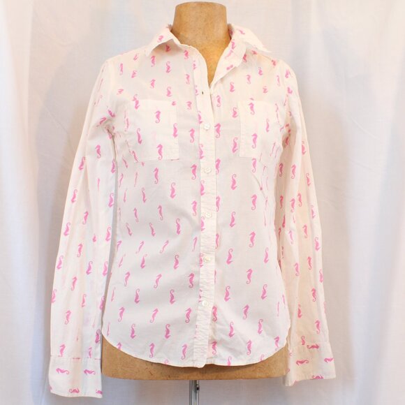Merona Seahorse Pink & Cream Buttondown - Picture 1 of 7